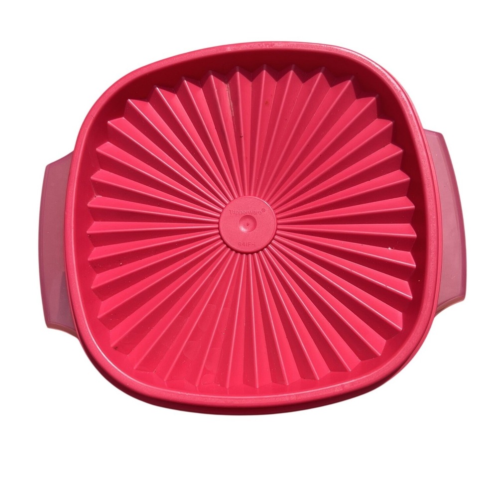 Tupperware Square-ish Pink Food Storage Container with Lid - Vintage Kitchen